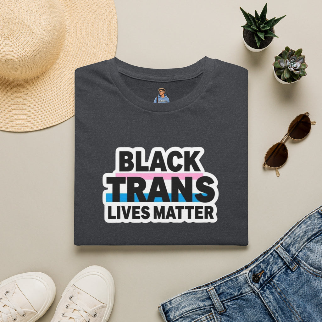 Unisex Softstyle T-Shirt - Black Trans Lives Matter Statement Tee