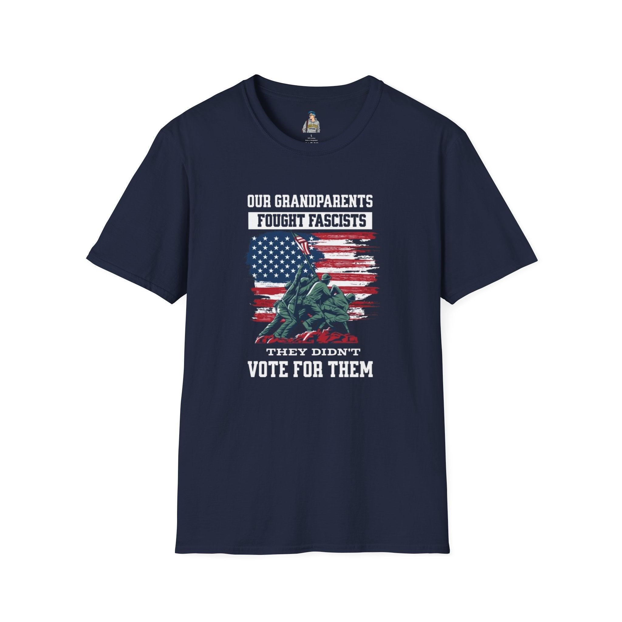 Unisex Softstyle T-Shirt: 'Our Grandparents Fought Fascists' Patriotic Tee