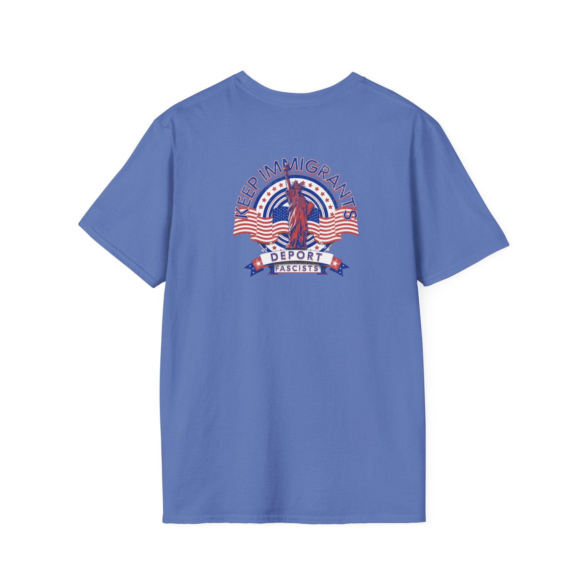 American Patriot - Keep Immigrants Deport Fascists Unisex T-Shirt - Celebrate Freedom & Diversity