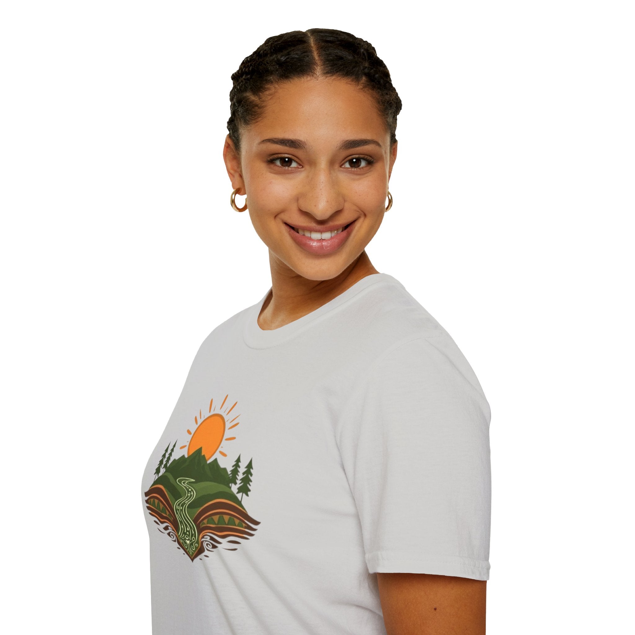Mountain Scene Unisex Softstyle T-shirt
