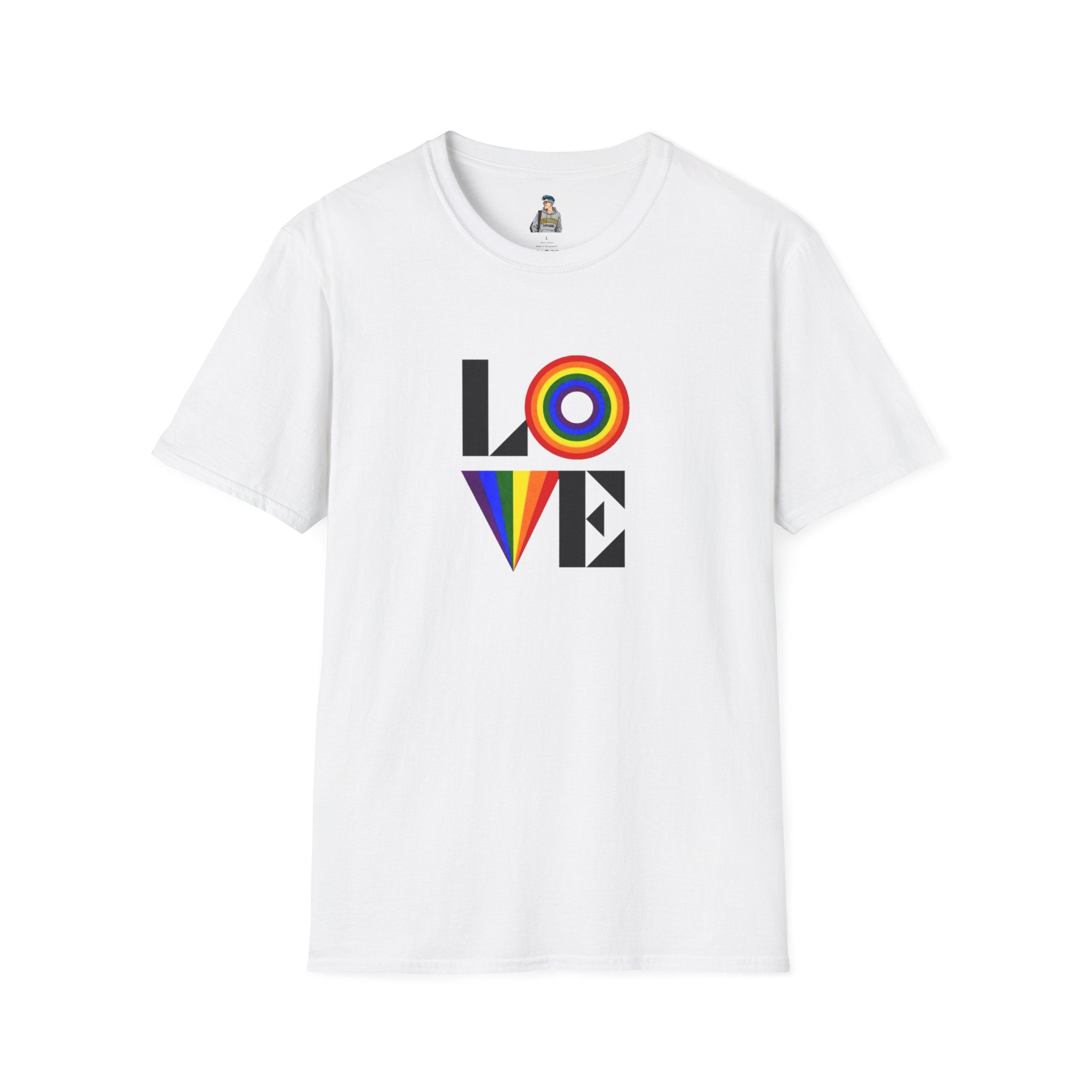 Vibrant LOVE Design for Pride Unisex Softstyle T-Shirt