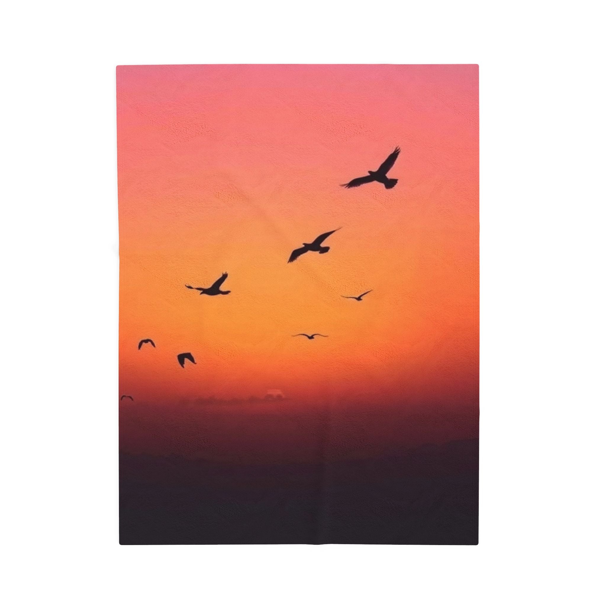 Birds at Dusk Velveteen Plush Blanket – For Comfort and Warmth