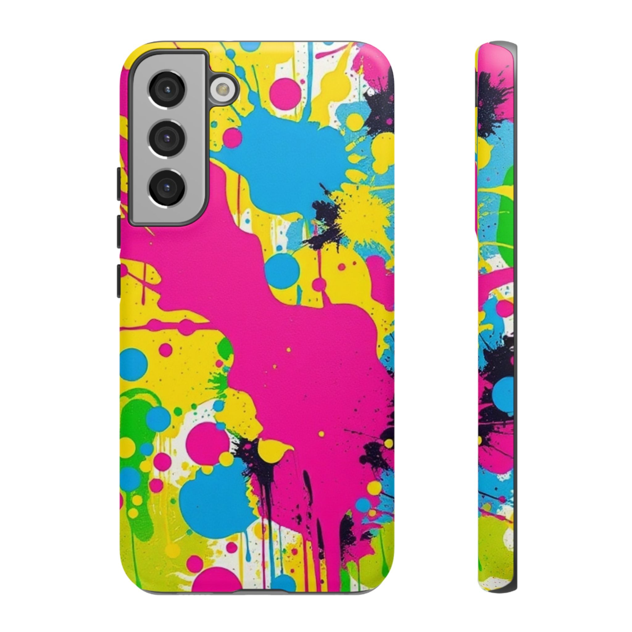 Android OR iPhone Compatible Cases - Crazy Retro Color Splash Design - Unique Tough Cases
