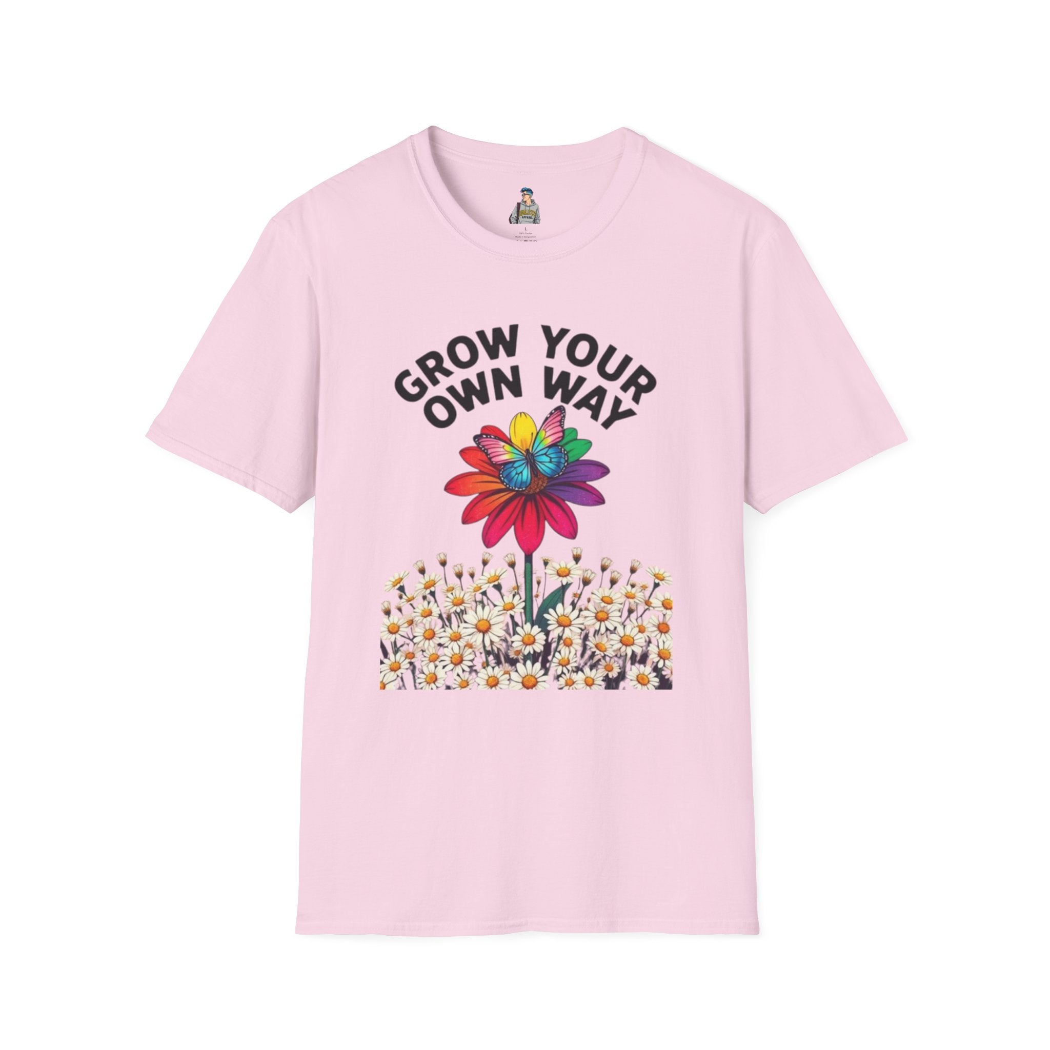 Unisex Softstyle T-Shirt - 'Grow Your Own Way' Floral Design for Queer Pride