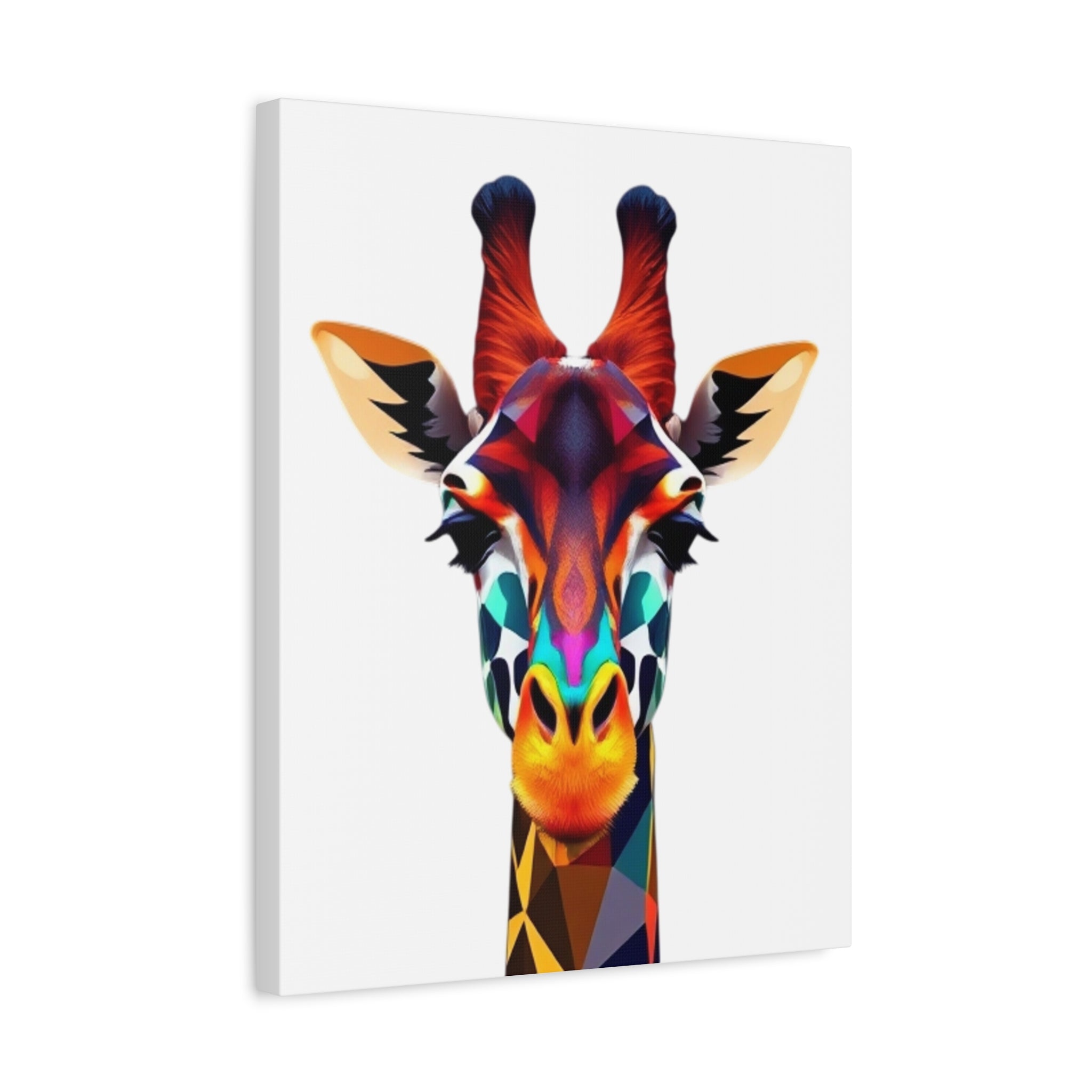 Colorful Giraffe Canvas Art - Vibrant Stretched Wall Decor for Animal Lovers