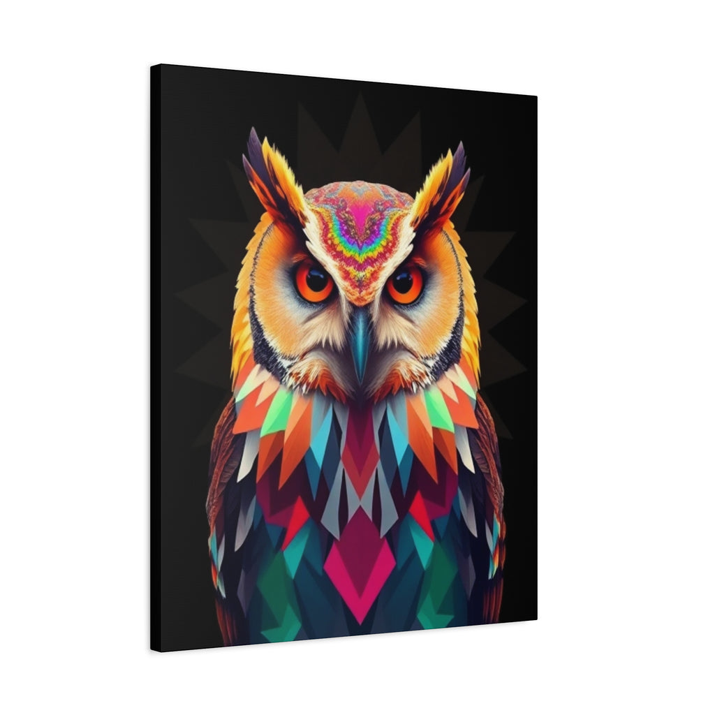 Colorful Owl Canvas Wall Art - 1.25" Stretched Matte