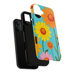 Floral Tough Phone Case for iPhone — Bright Daisy Garden Protective Cover