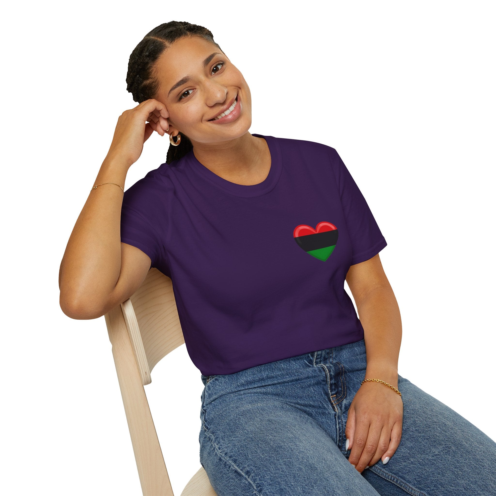 Unity and Heritage Unisex Softstyle T-Shirt with Pan-African Heart