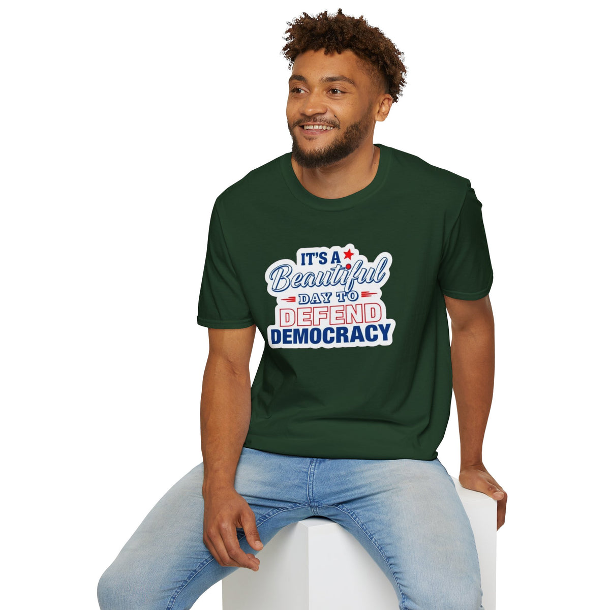Defend Democracy Unisex Softstyle T-Shirt - Perfect for Activism and Everyday Wear