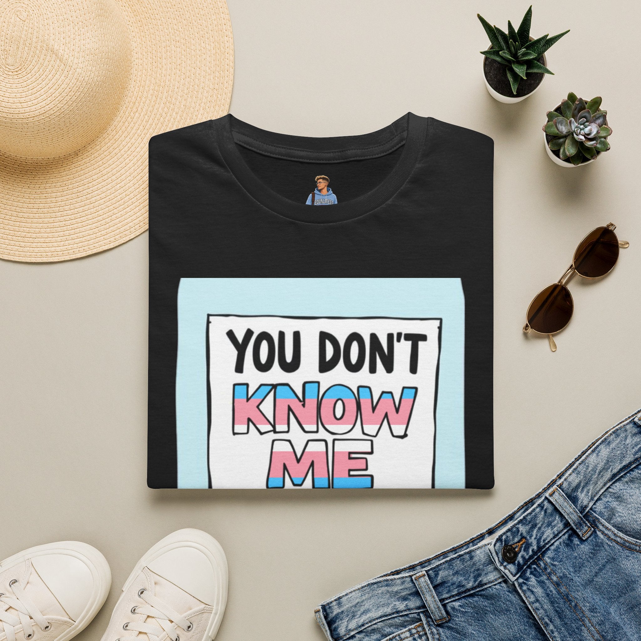 You Don't Know Me Enough to Hate Me Trans Pride T-Shirt - Unisex Softstyle Tee for Casual Wear