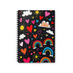 Colorful Rainbows & Hearts Spiral Notebook - Ideal for Creative Souls