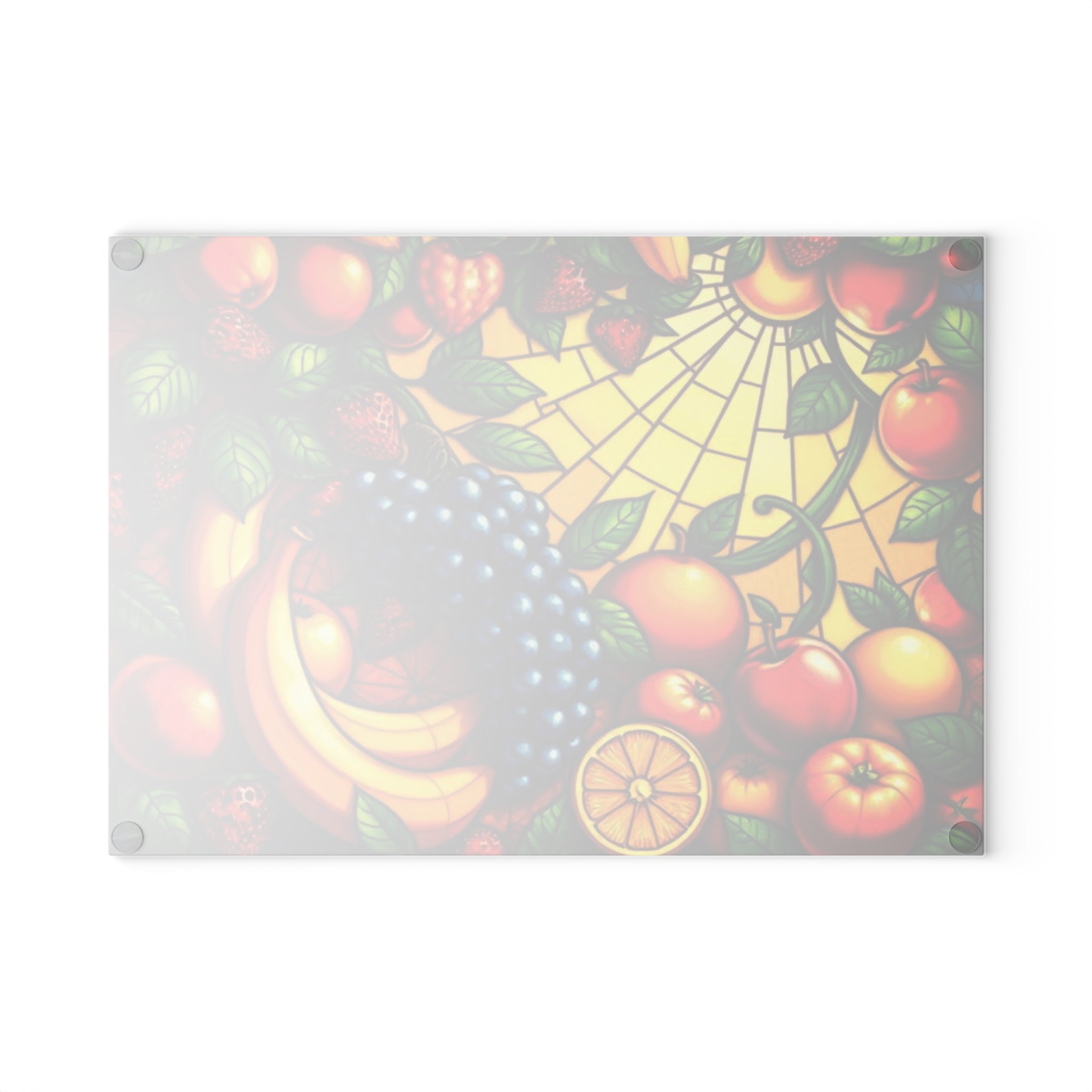 Vibrant Fruit Art Glass Cutting Board - Ideal for Culinary Enthusiasts