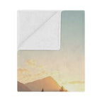 Serene Lake & Mountain Scene Microfiber Blanket
