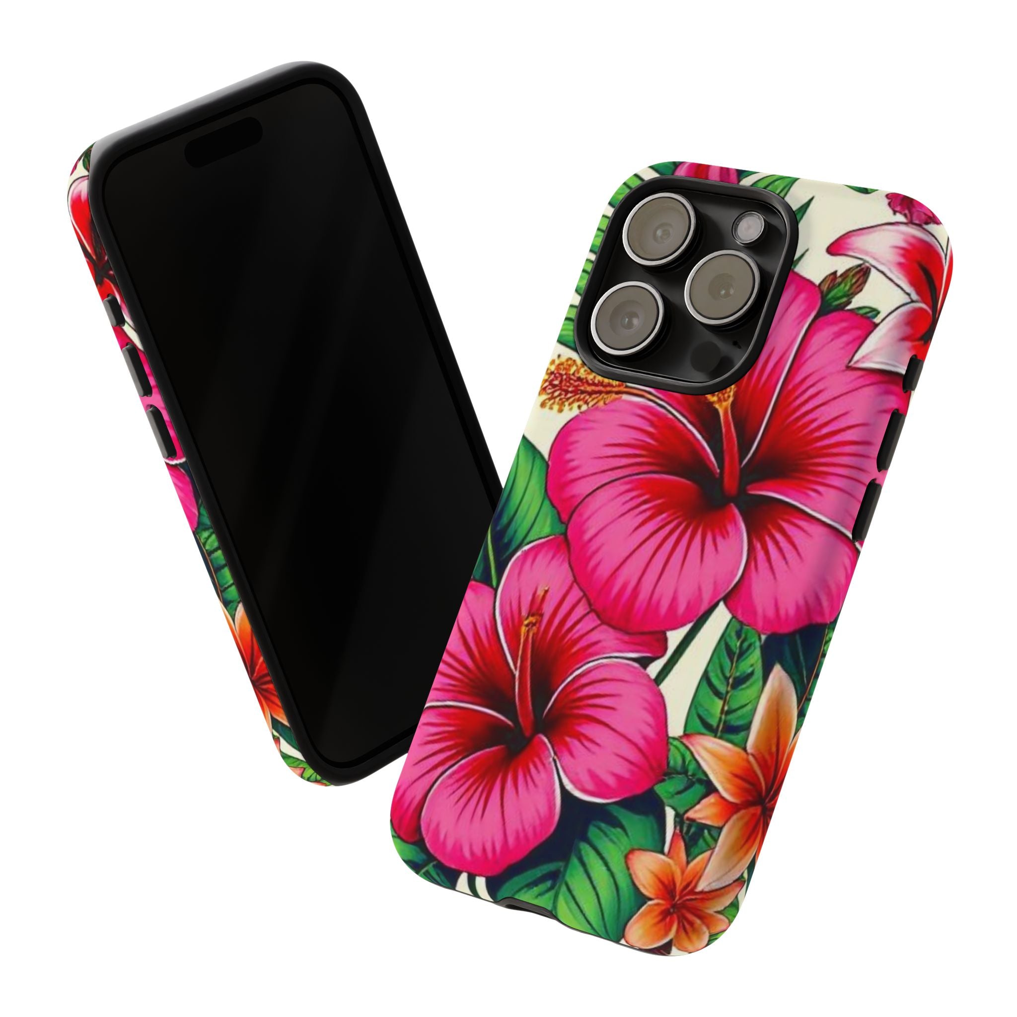 Tropical Hibiscus Phone Case for iPhone — Floral Tough Protective Cover