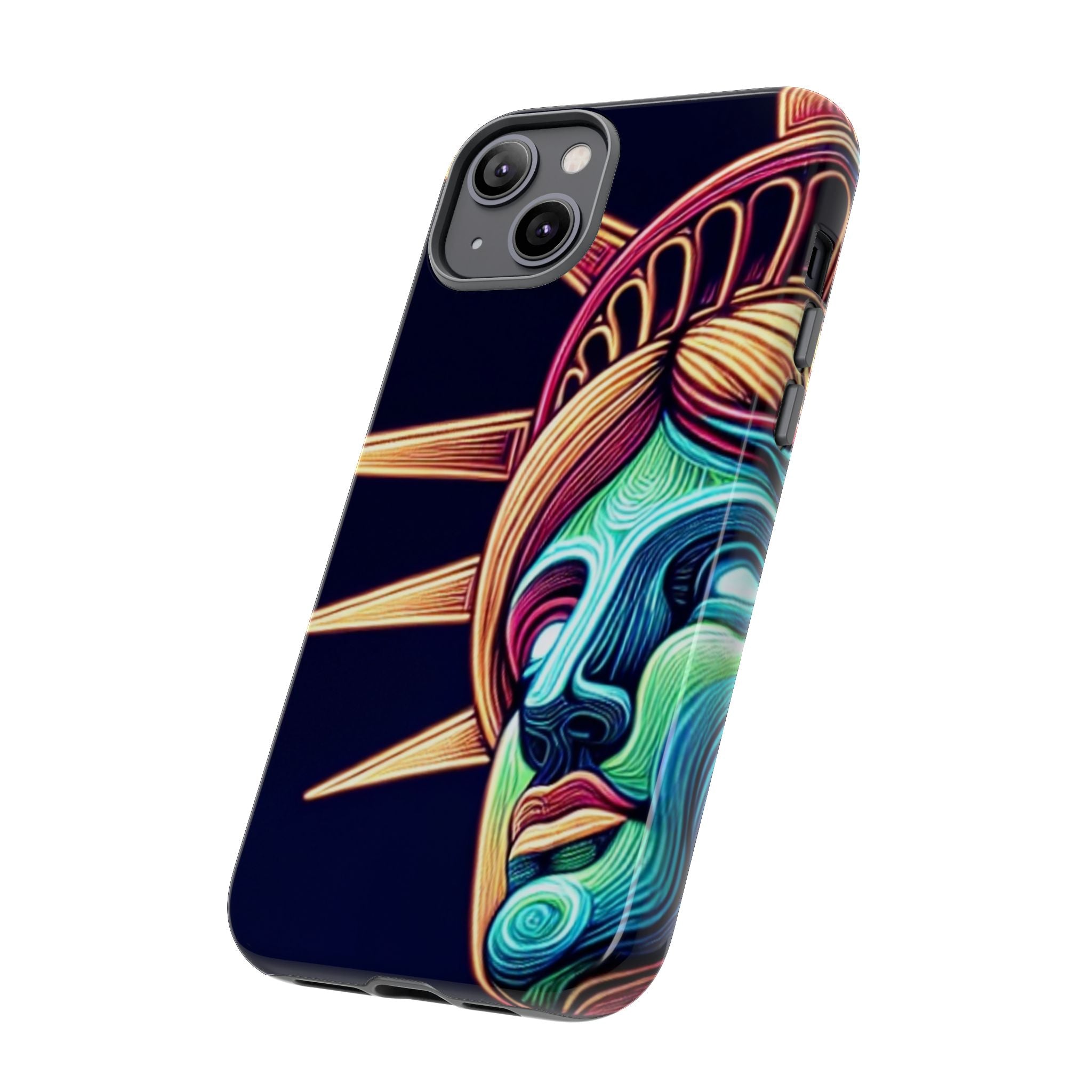 Statue of Liberty Neon Glowing Art Tough Case for Android & iPhone