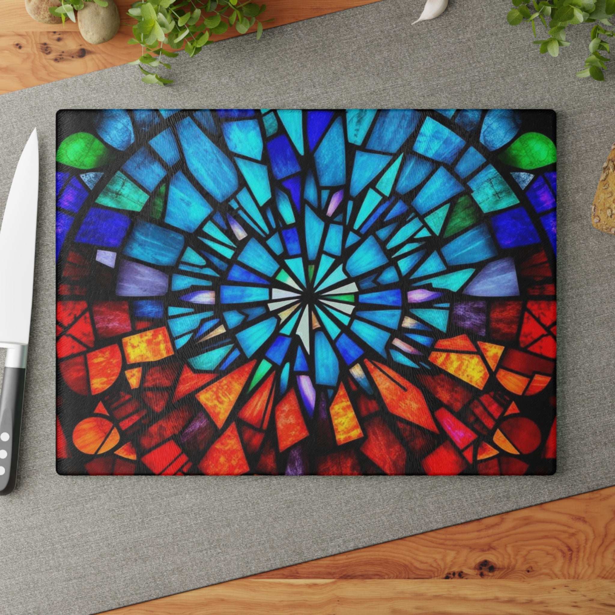 Stained Glass Cutting Board - Colorful Kitchen Decor