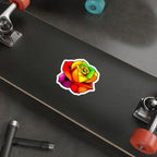 Die-Cut Stickers - Rose - Rainbow Stained Glass Design
