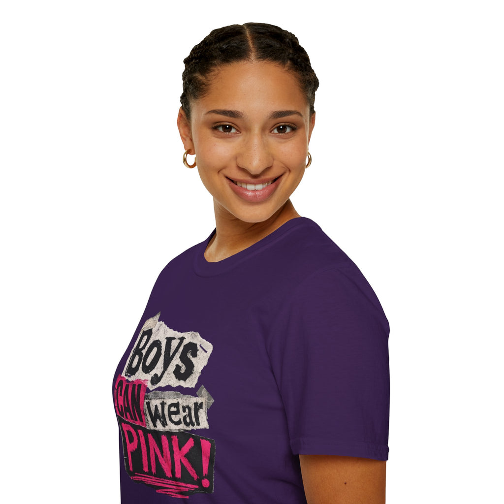 Boys Can Wear Pink T-Shirt — Bold Retro Feminist Graphic Tee