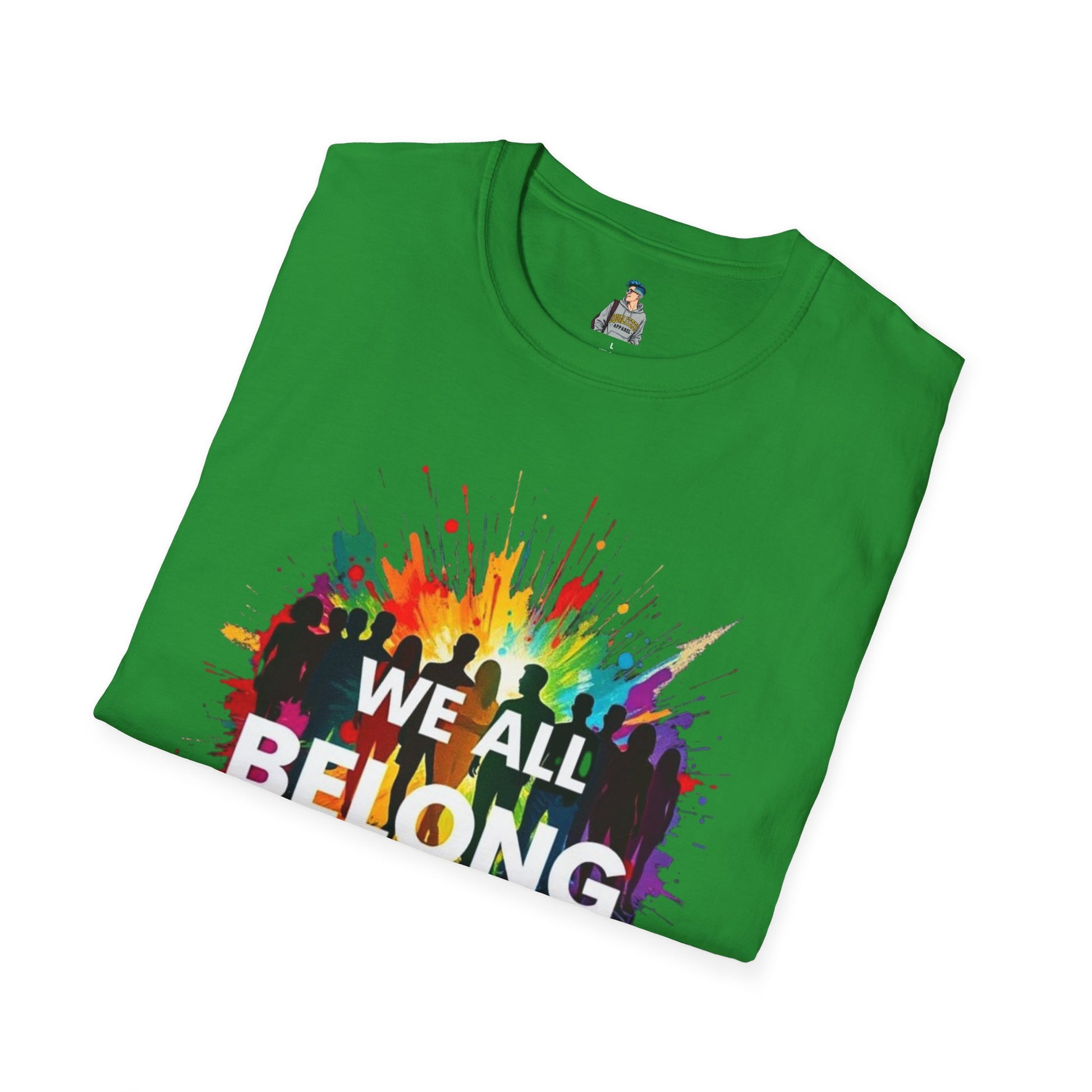 We All Belong Unisex Softstyle T-Shirt - Colorful Pride Tee