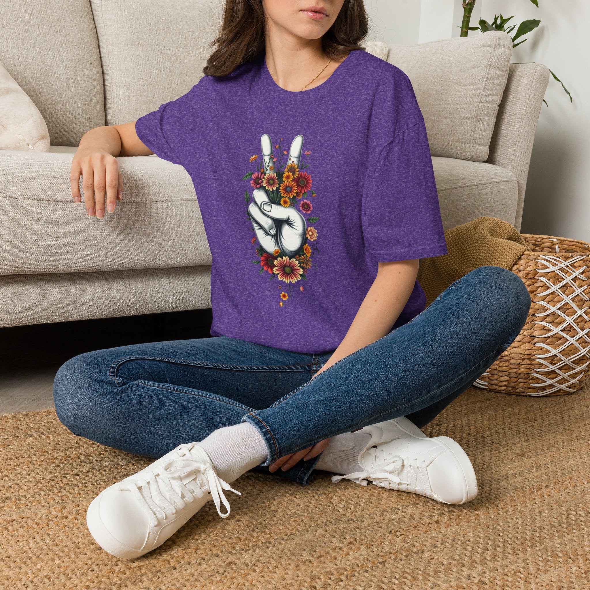 Grow Peace Unisex Softstyle T-Shirt - Boho Inspiration, Perfect for Festivals and Everyday Wear
