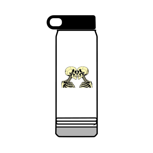 32oz Water Bottle Kissing Skeletons