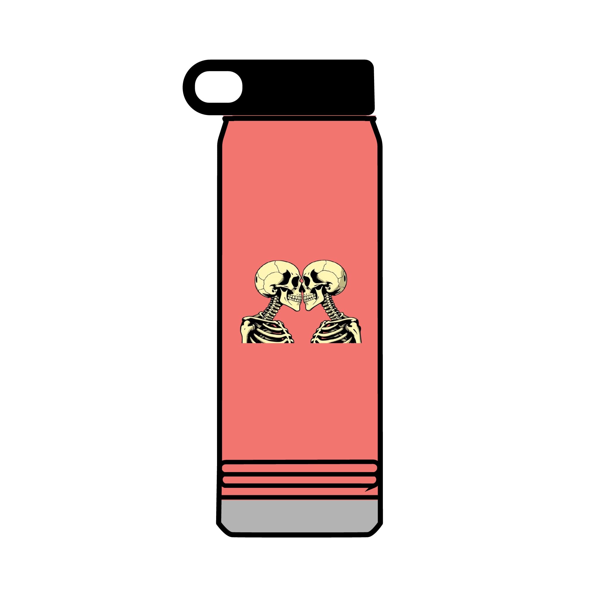 32oz Water Bottle Kissing Skeletons
