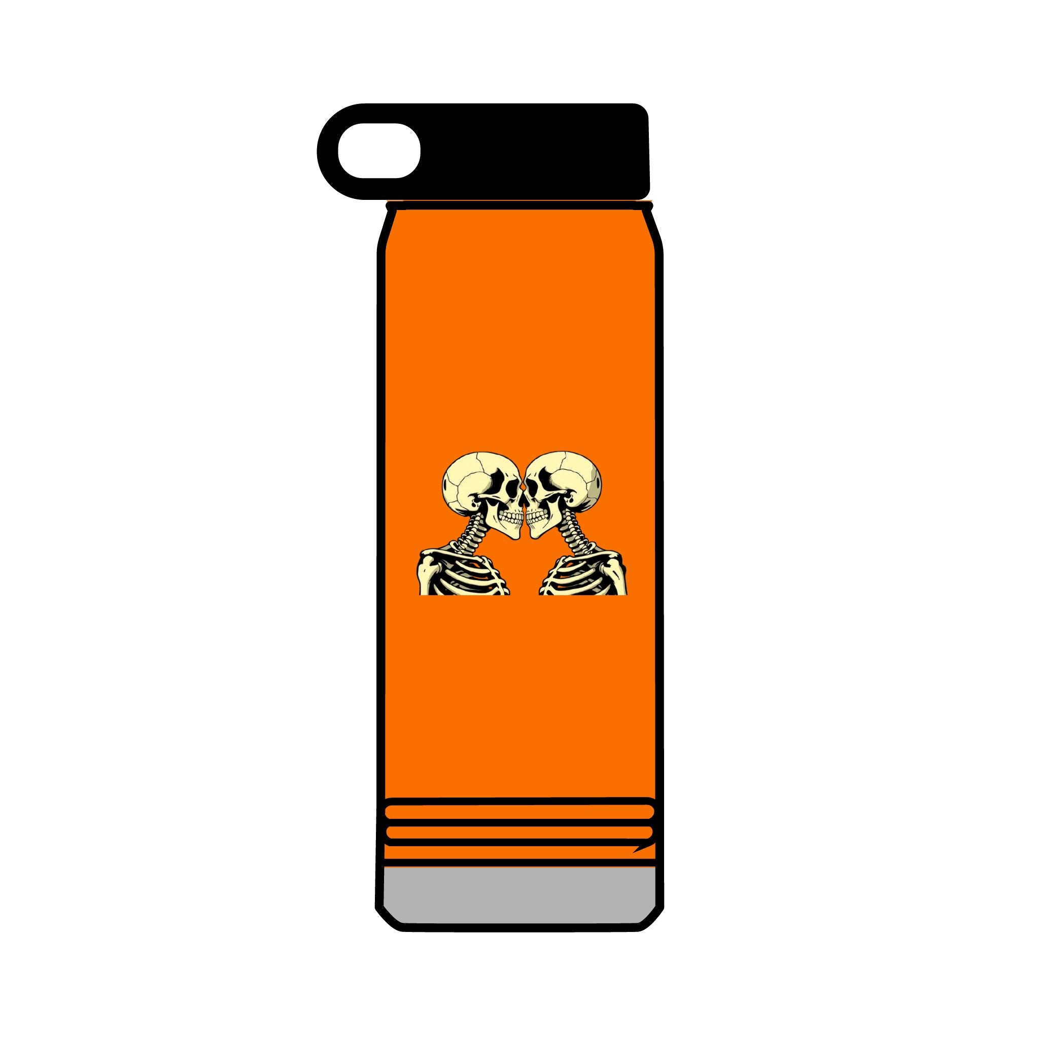 32oz Water Bottle Kissing Skeletons