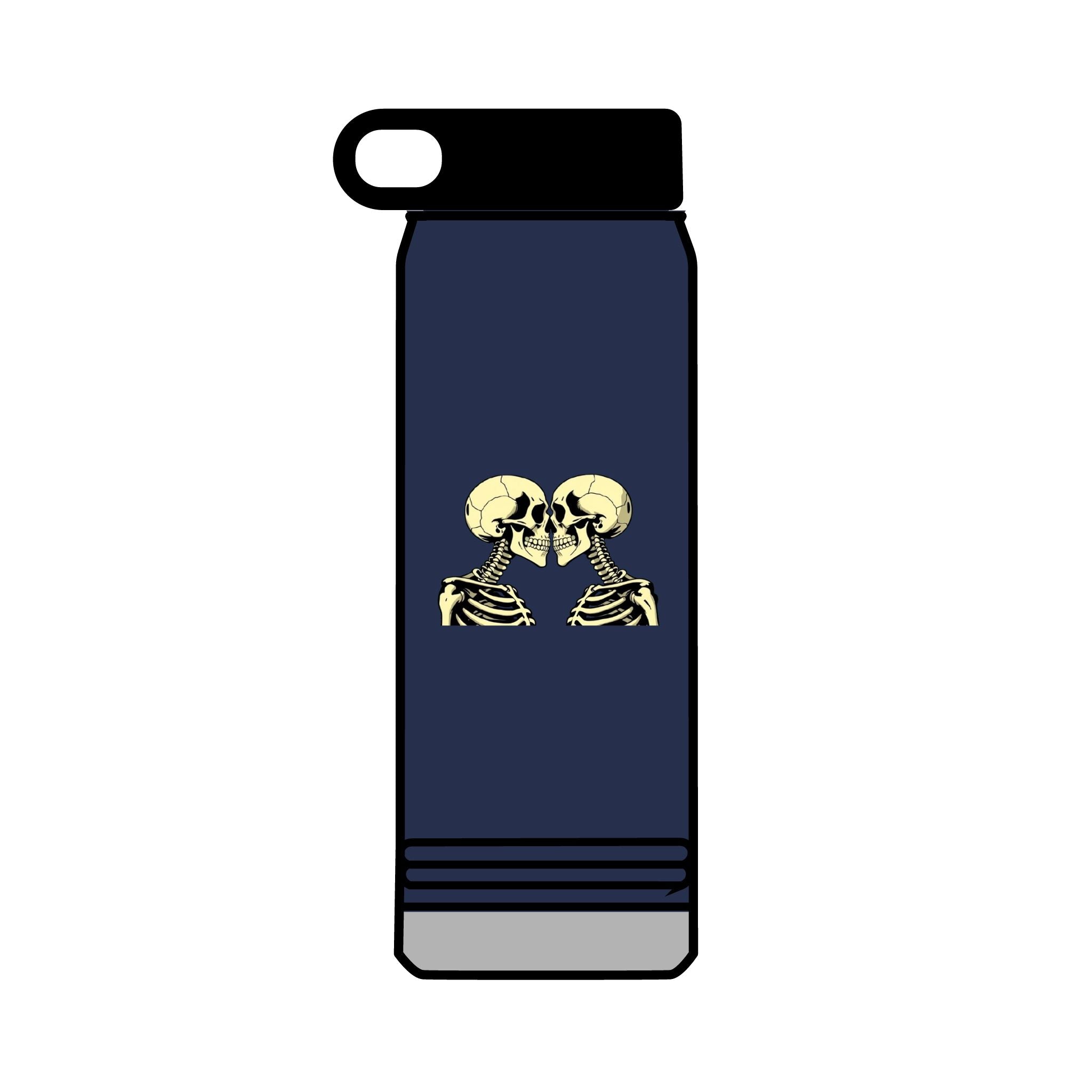 32oz Water Bottle Kissing Skeletons
