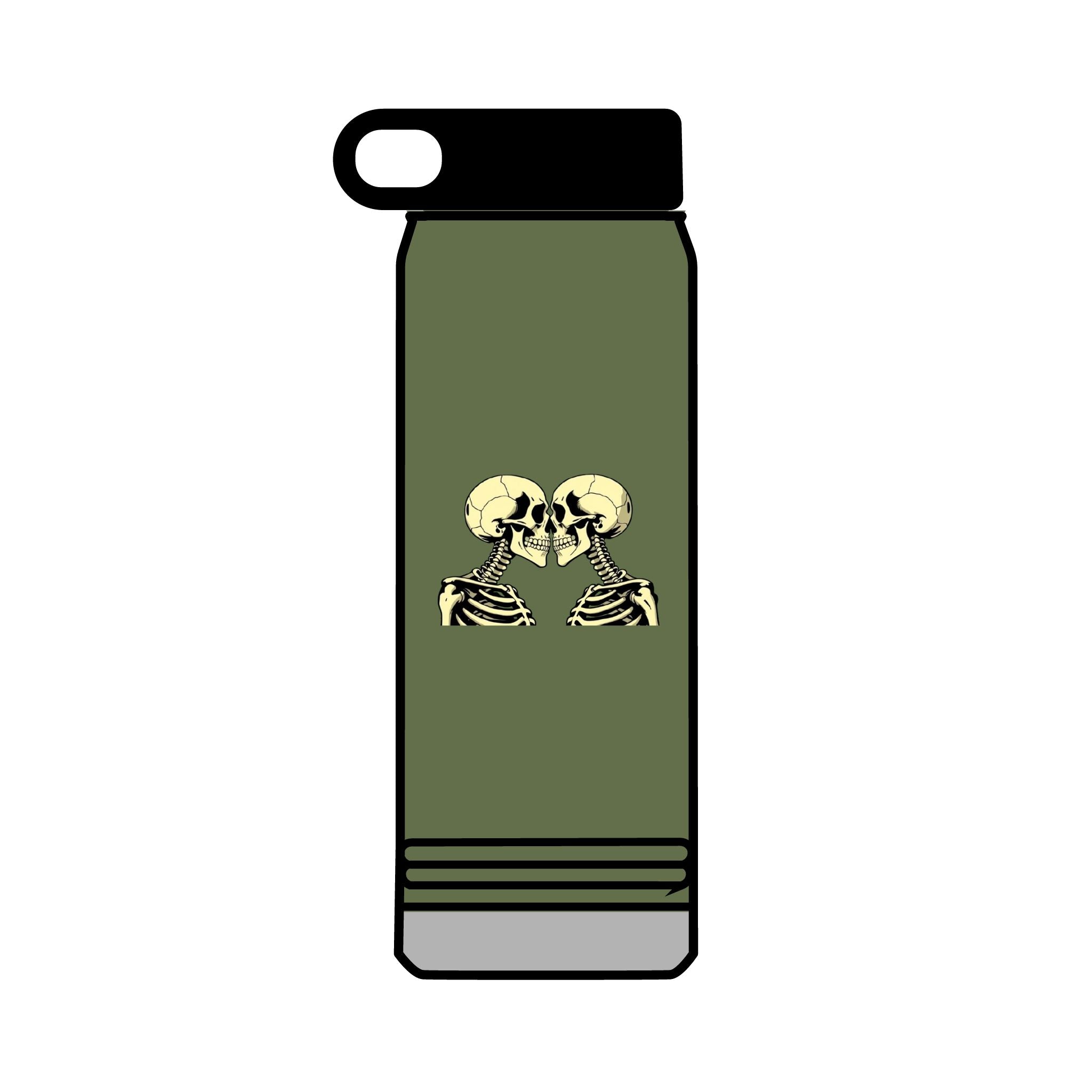 32oz Water Bottle Kissing Skeletons