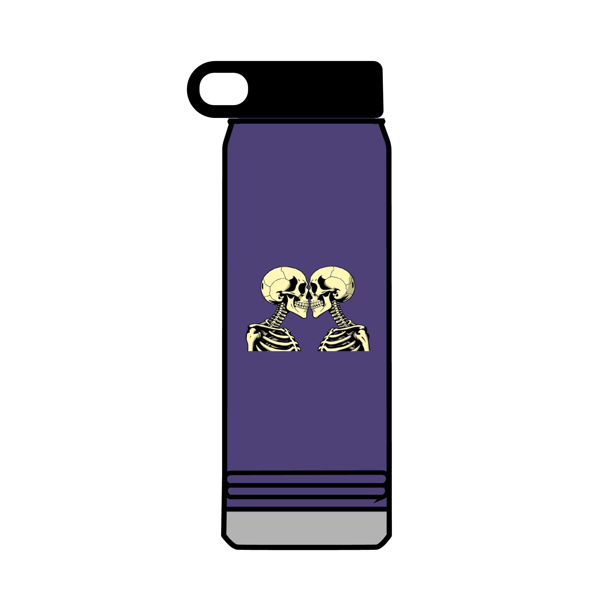 32oz Water Bottle Kissing Skeletons