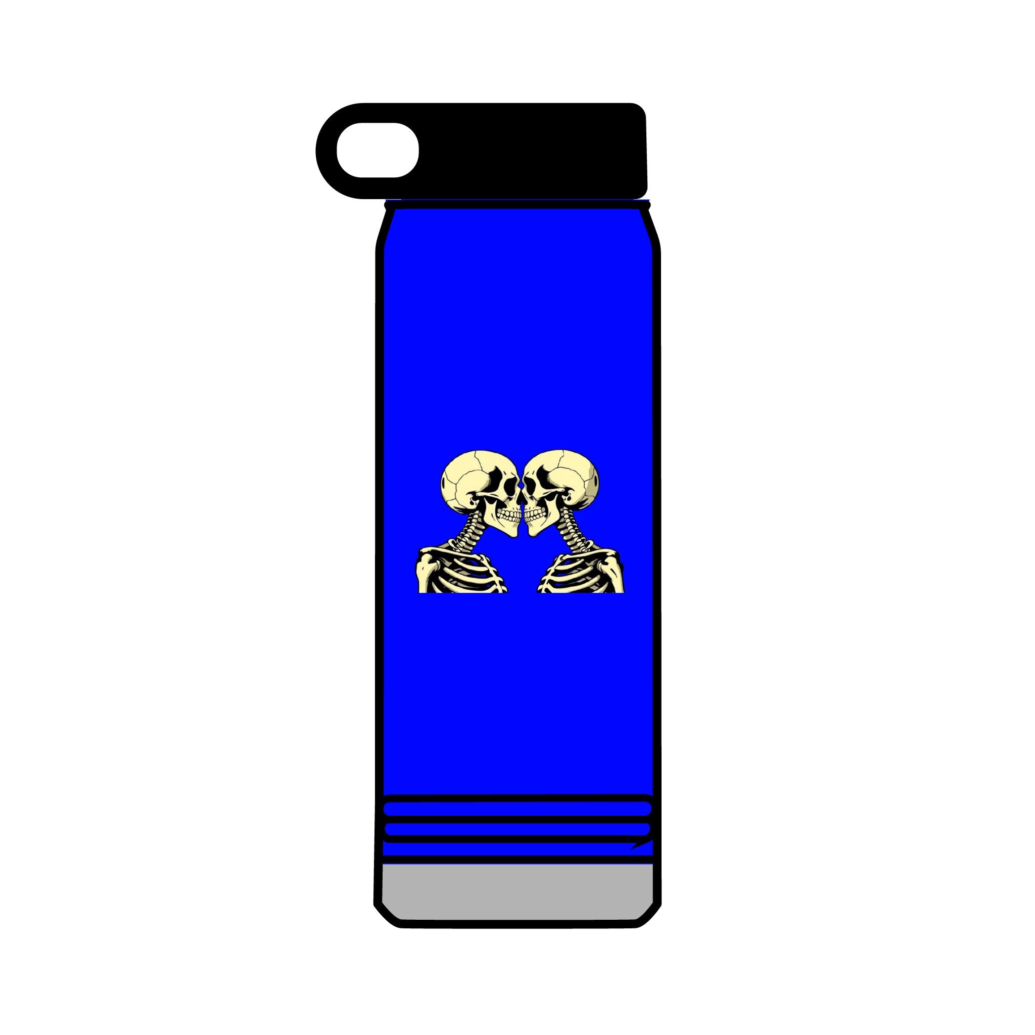 32oz Water Bottle Kissing Skeletons