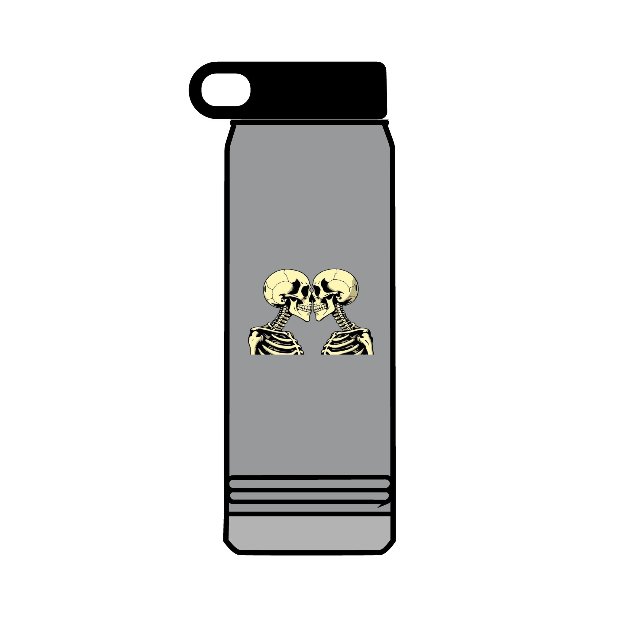 32oz Water Bottle Kissing Skeletons