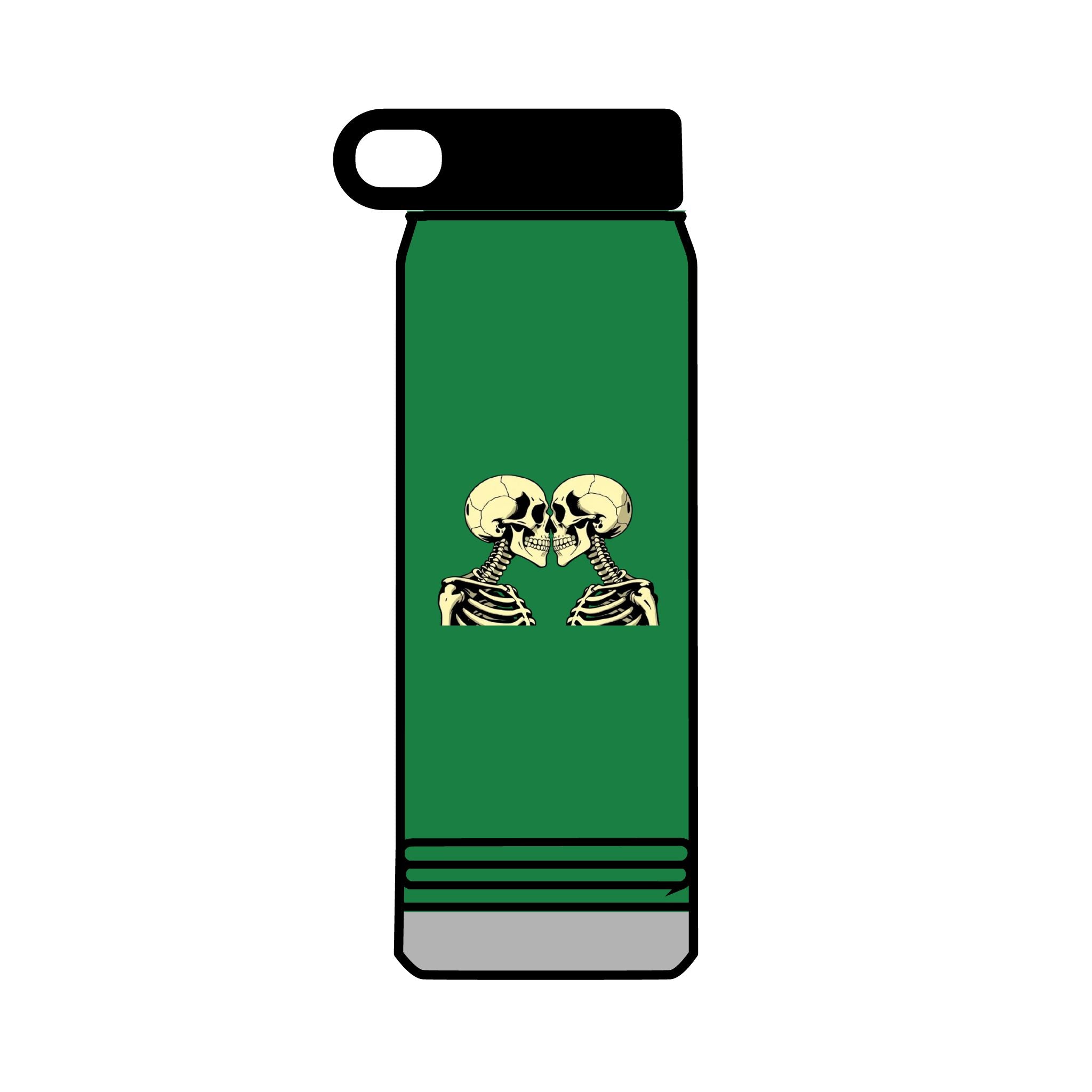 32oz Water Bottle Kissing Skeletons