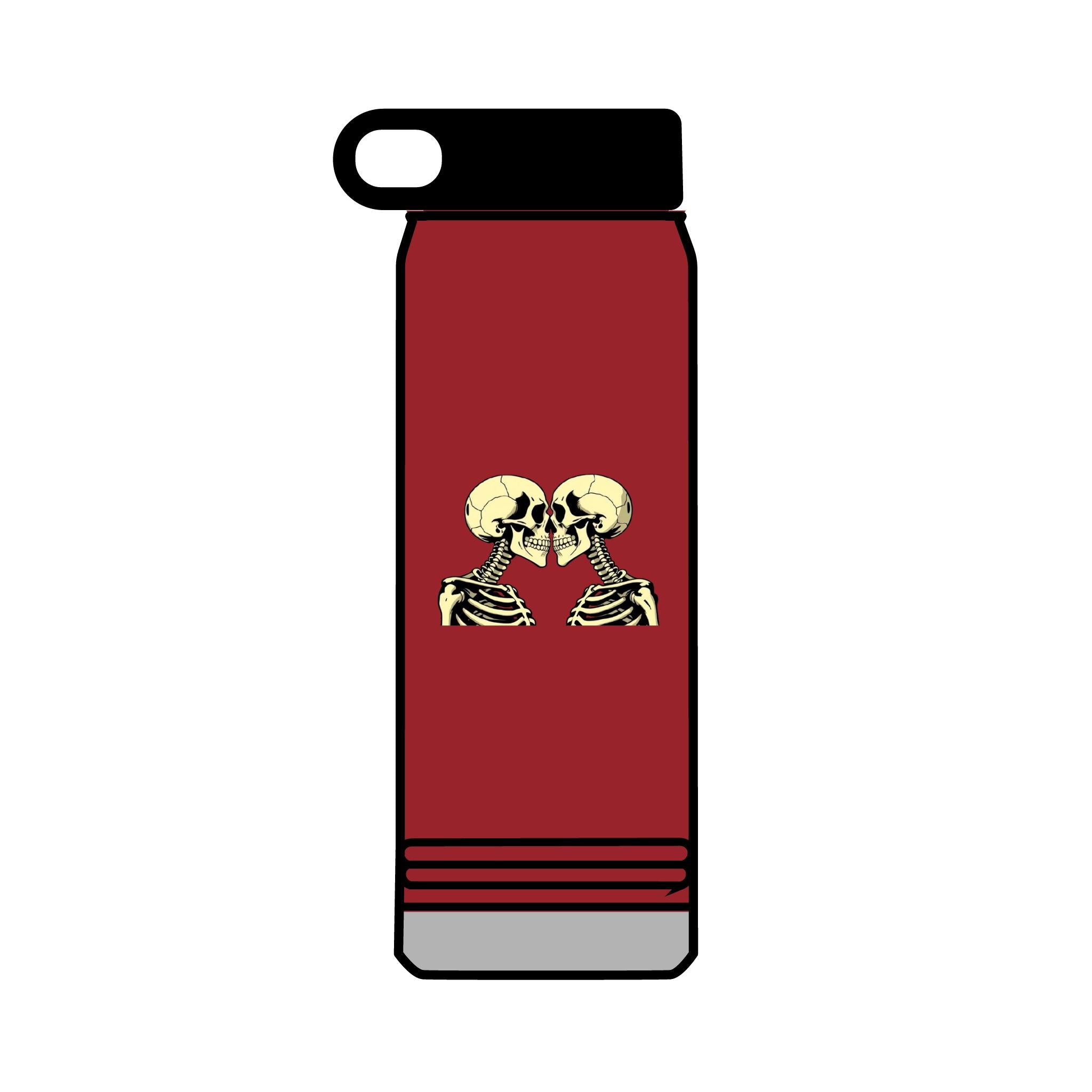 32oz Water Bottle Kissing Skeletons