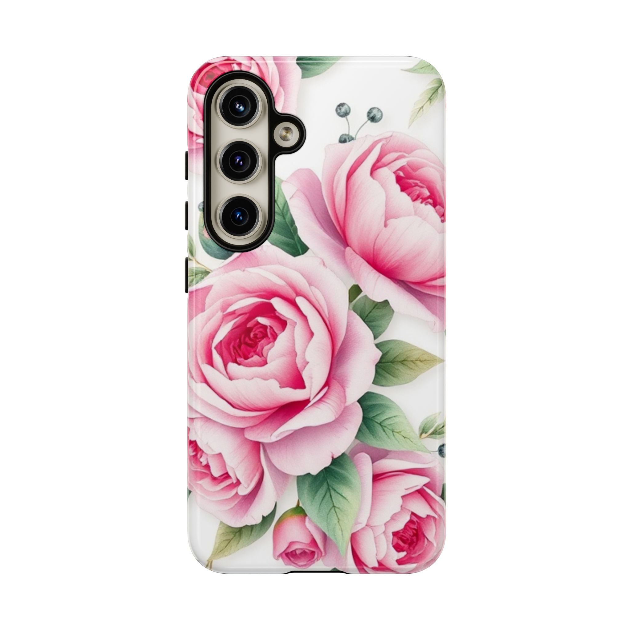 Android OR iPhone Compatible Cases - Pink Flower Design - Unique Tough Cases