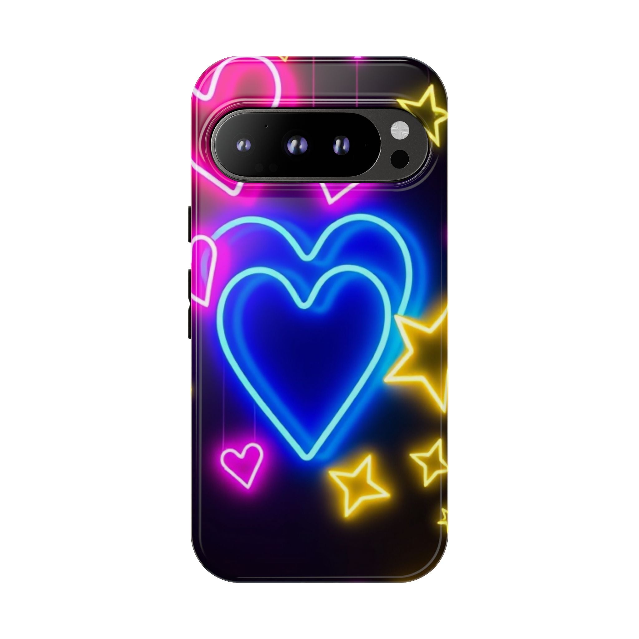 Android OR iPhone Compatible Cases - Neon Love Design - Unique Tough Cases