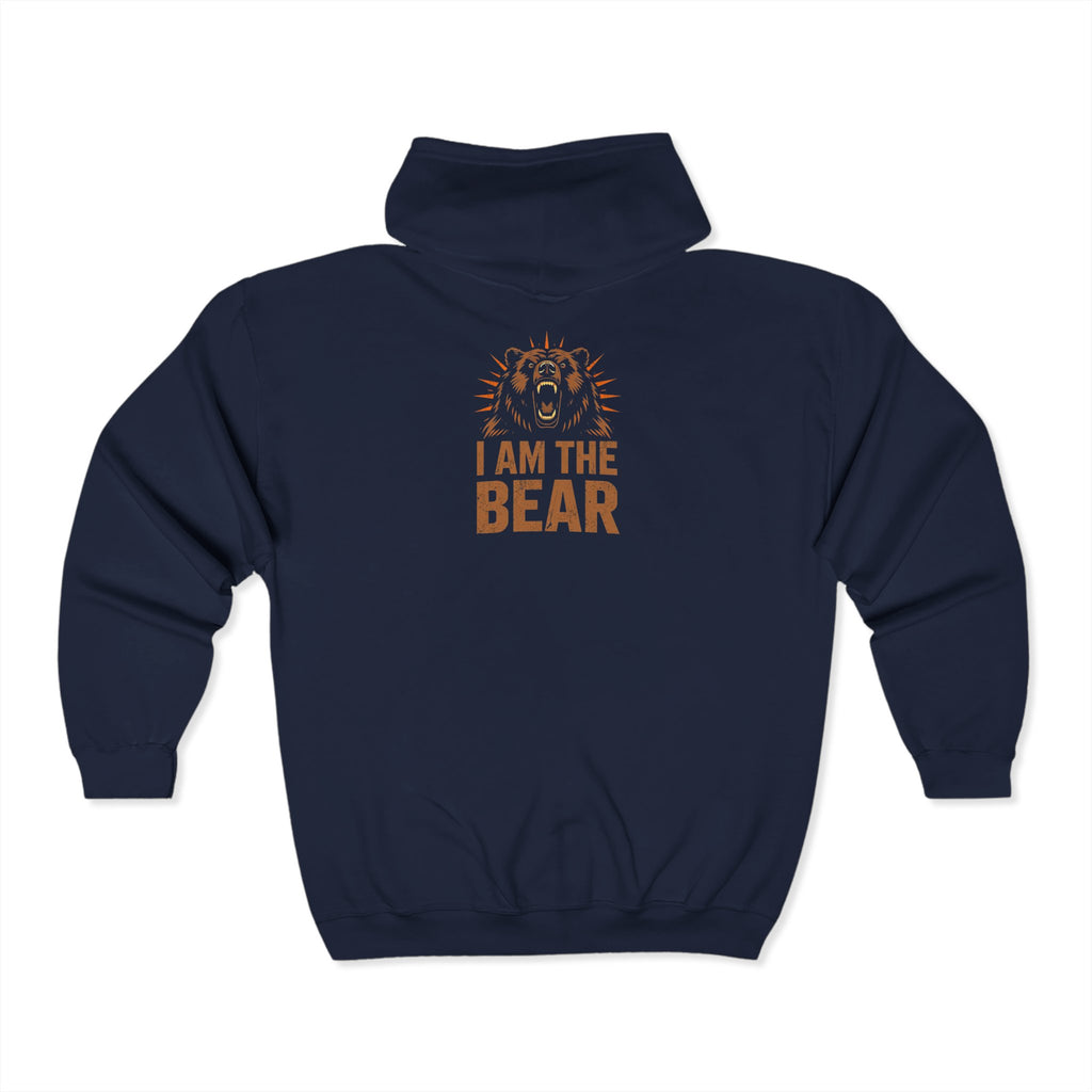 I Am The Bear Zip-Up Hoodie - Cozy Outdoor Style