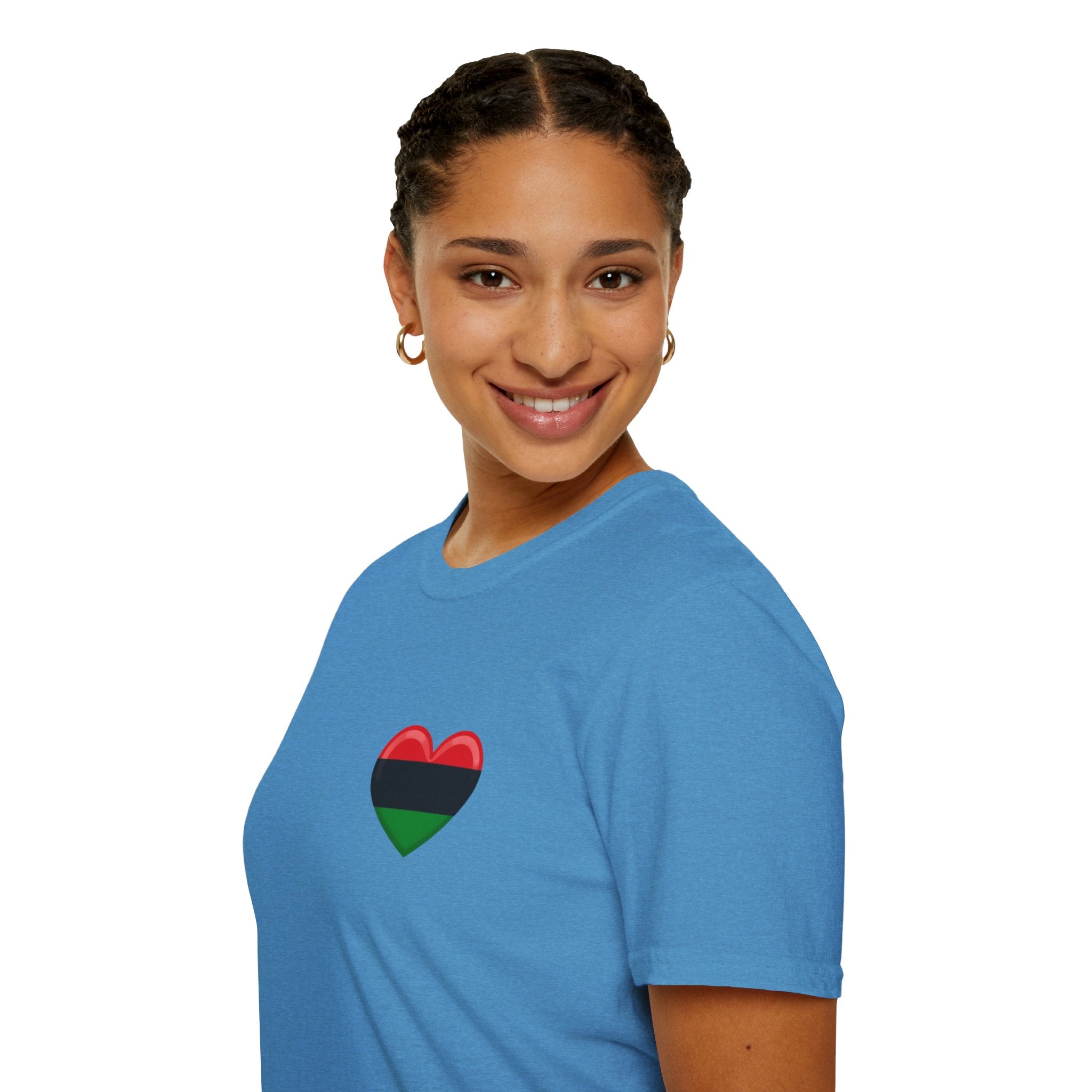 Unity and Heritage Unisex Softstyle T-Shirt with Pan-African Heart