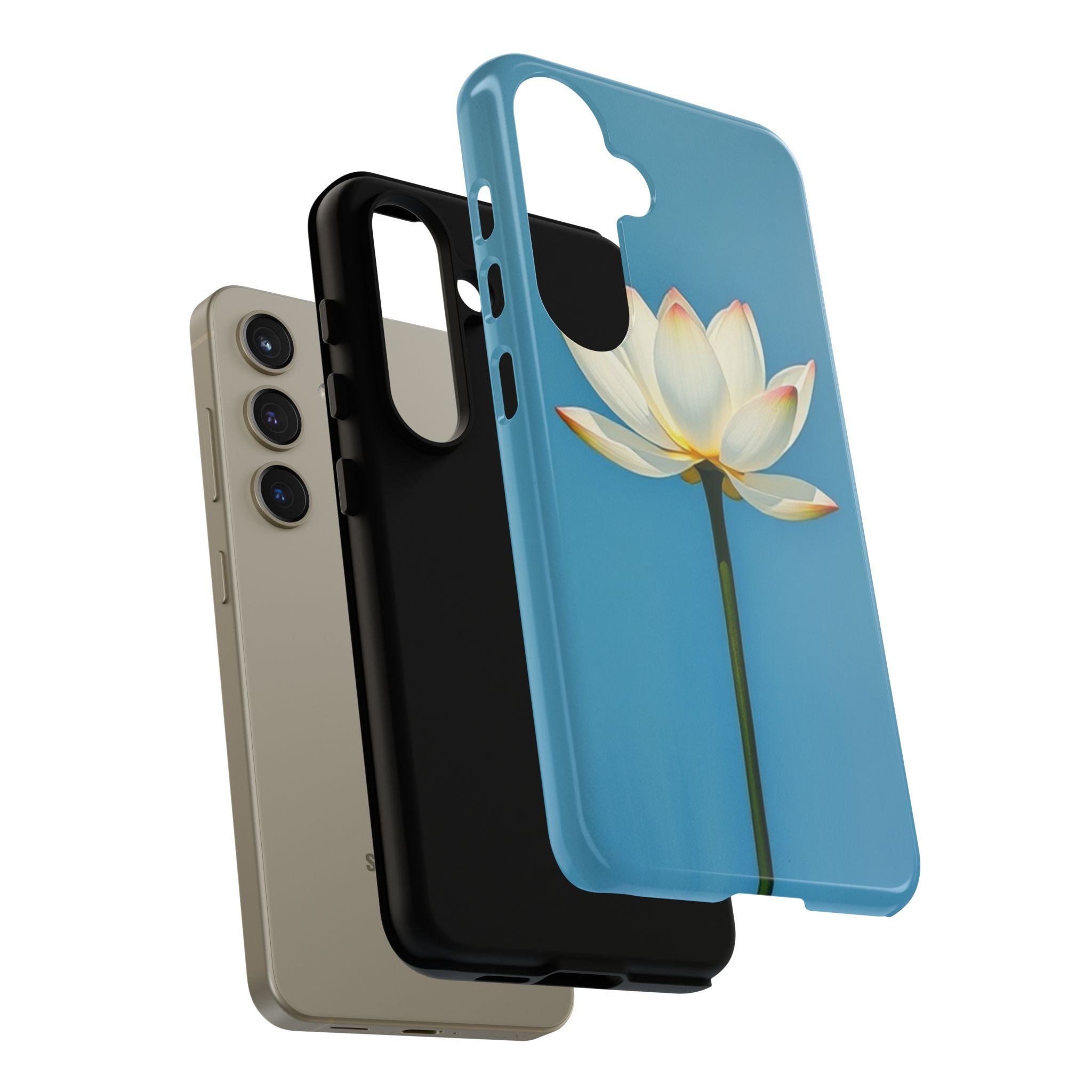 Open White Peace Lily Design Tough Case For Android & iPhone
