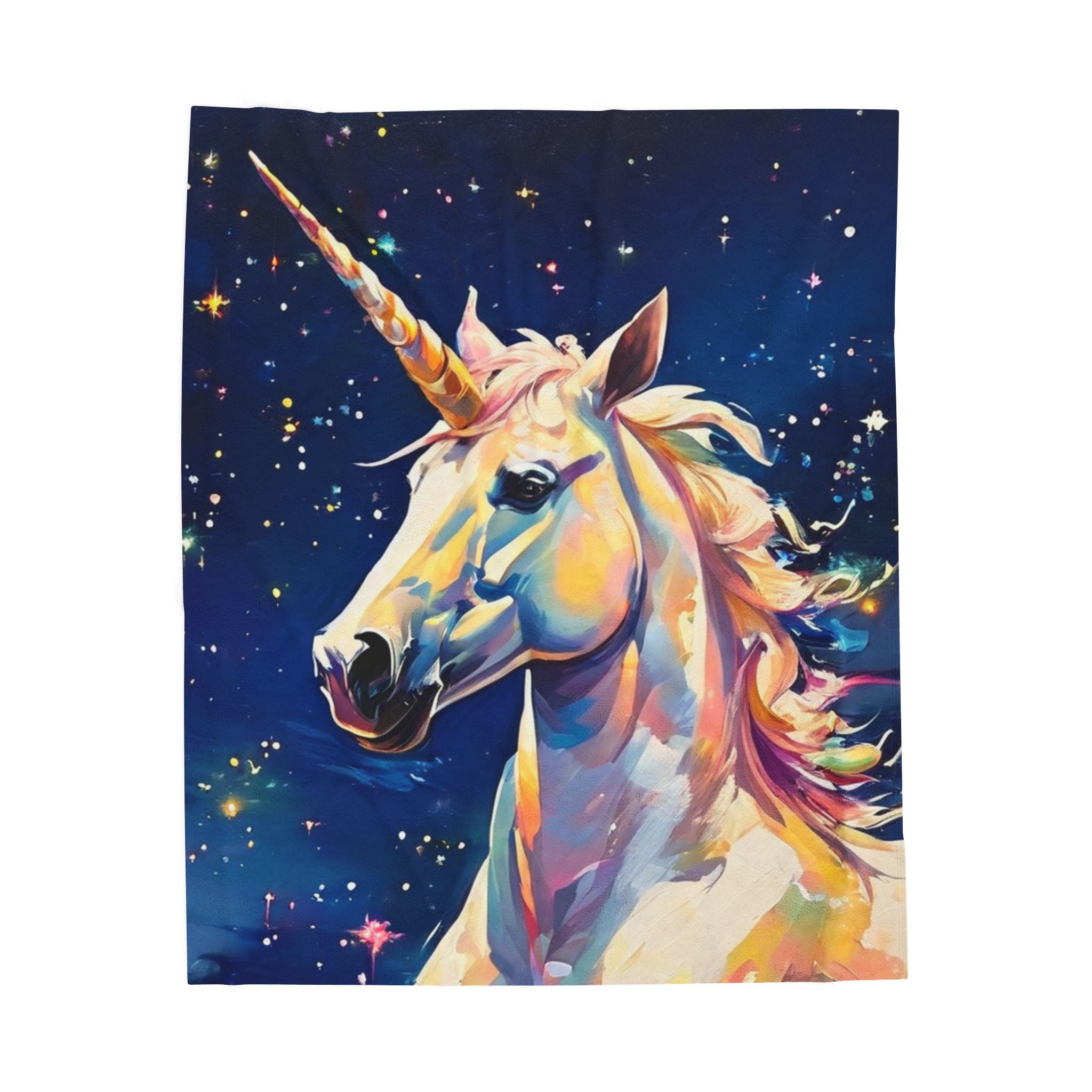 Unicorn Galaxy Velveteen Plush Blanket