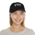 Stylish Dad Hat with FDT Leather Patch - Casual Sun Protection for Dads