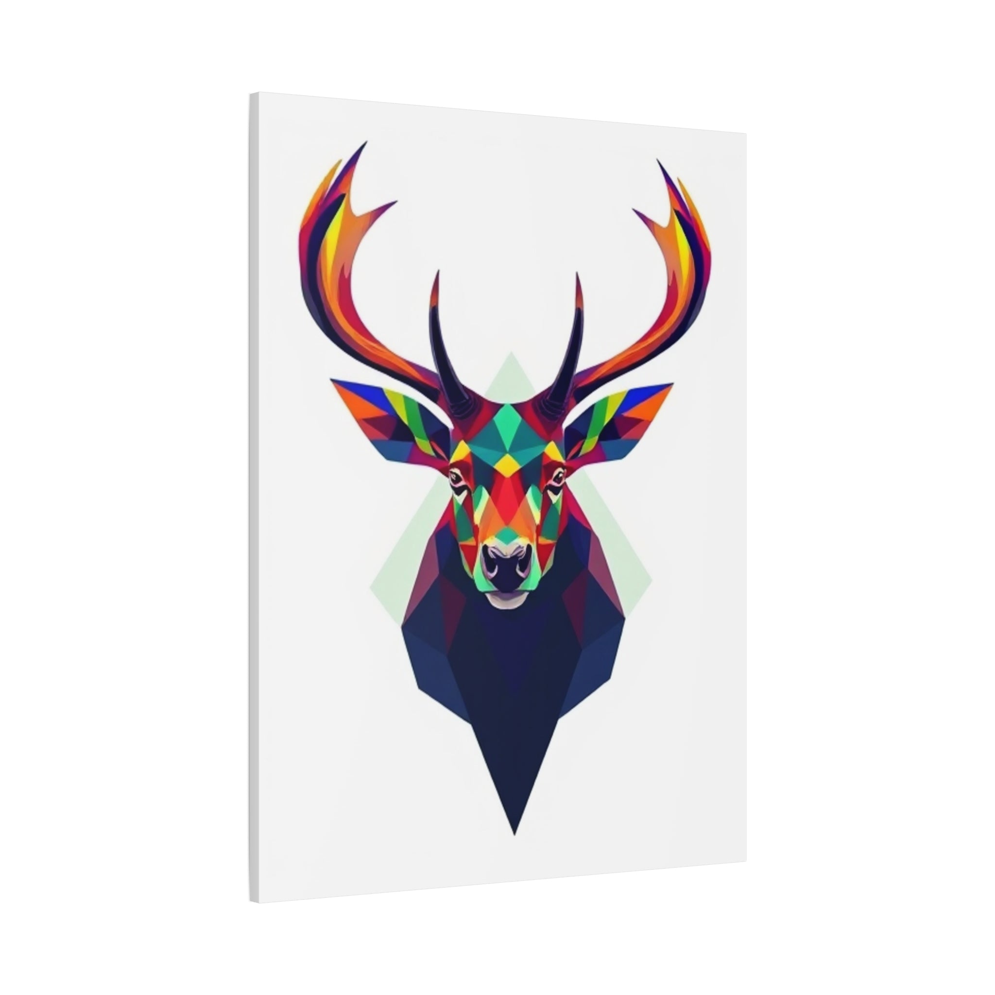 Colorful Elk Art Print - Modern Geometric Canvas Wall Decor