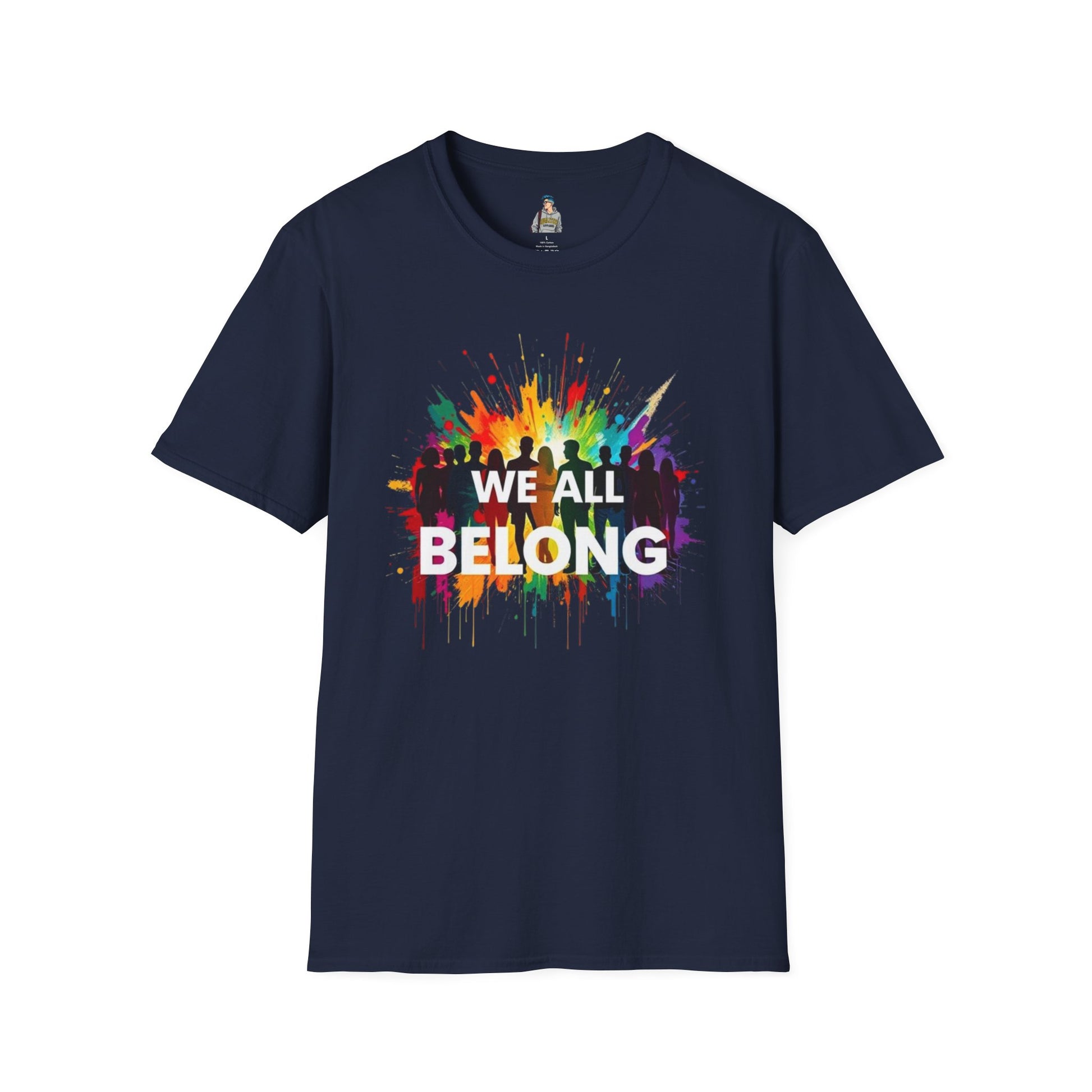 We All Belong Unisex Softstyle T-Shirt - Colorful Pride Tee