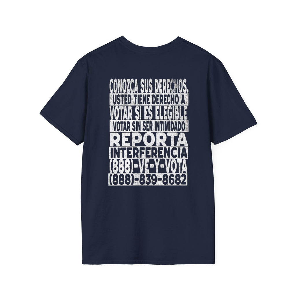 Voting Rights T-Shirt — Spanish "CONOZCA SUS DERECHOS"