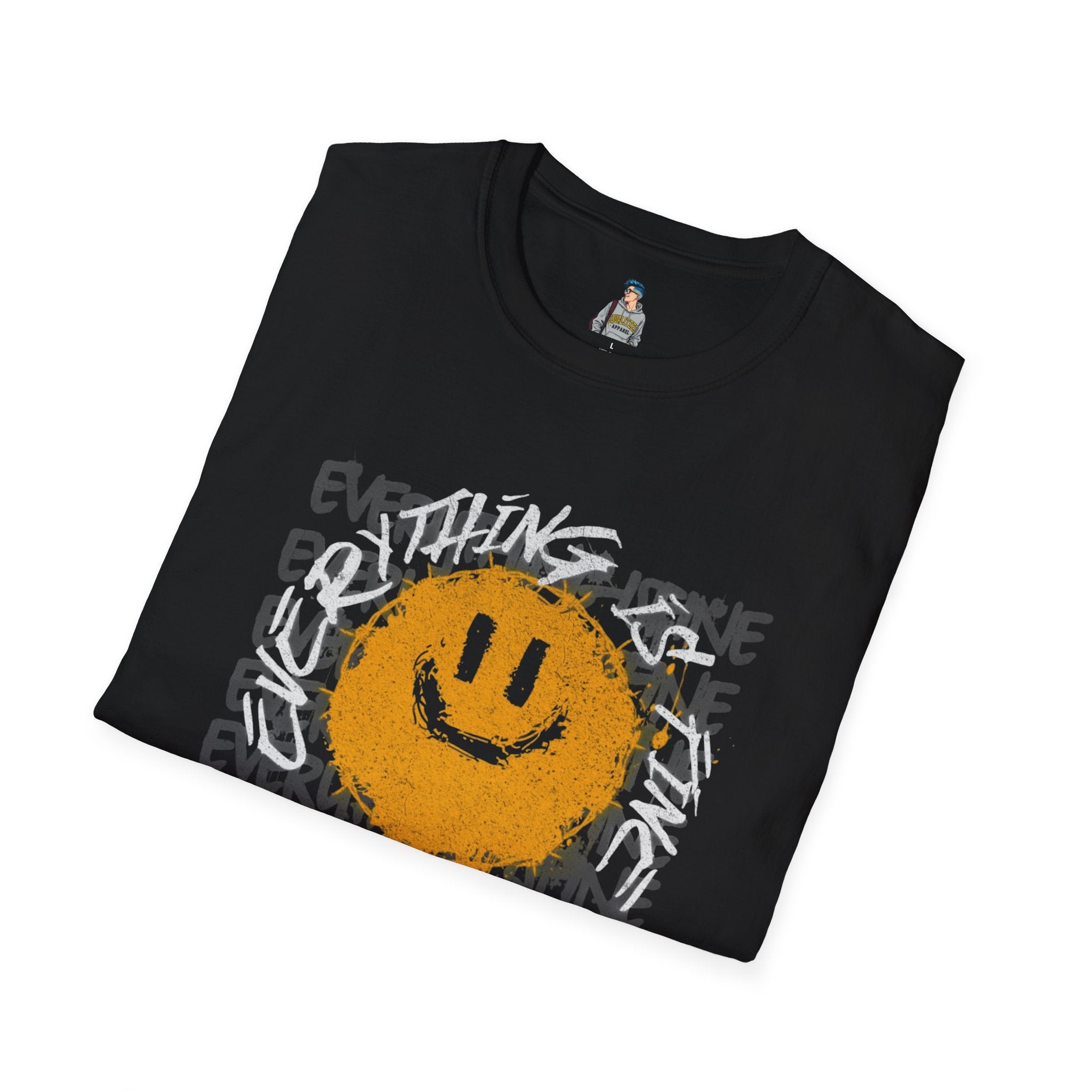Everything is Fine Funny Unisex Softstyle T-Shirt, Sarcastic Tee, Humorous Graphic Shirt, Apocalypse Saying Top, Gift for Joke Lovers