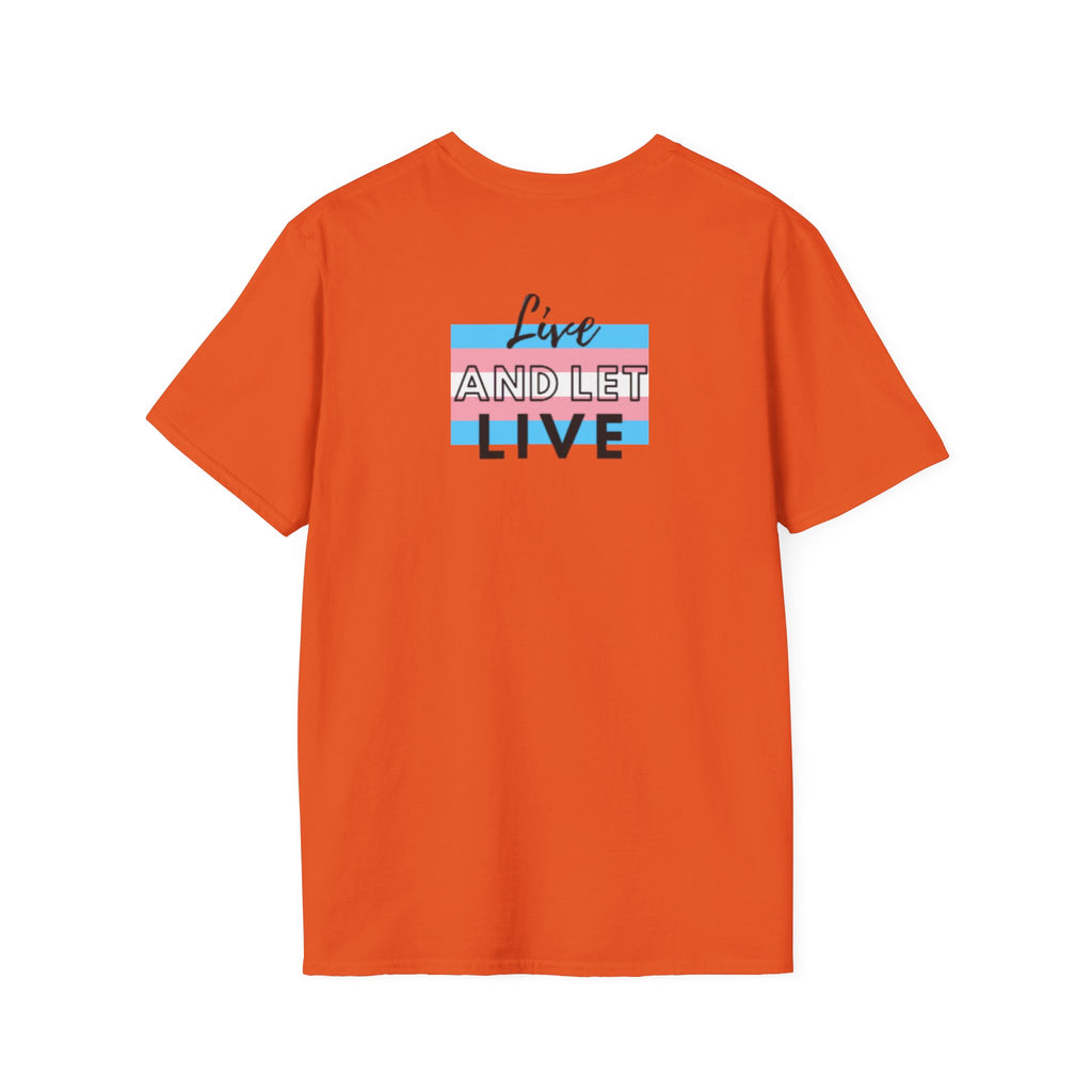 Live and Let Live Safety Pin Unisex Softstyle T-Shirt - Casual LGBTQ+ Pride Tee