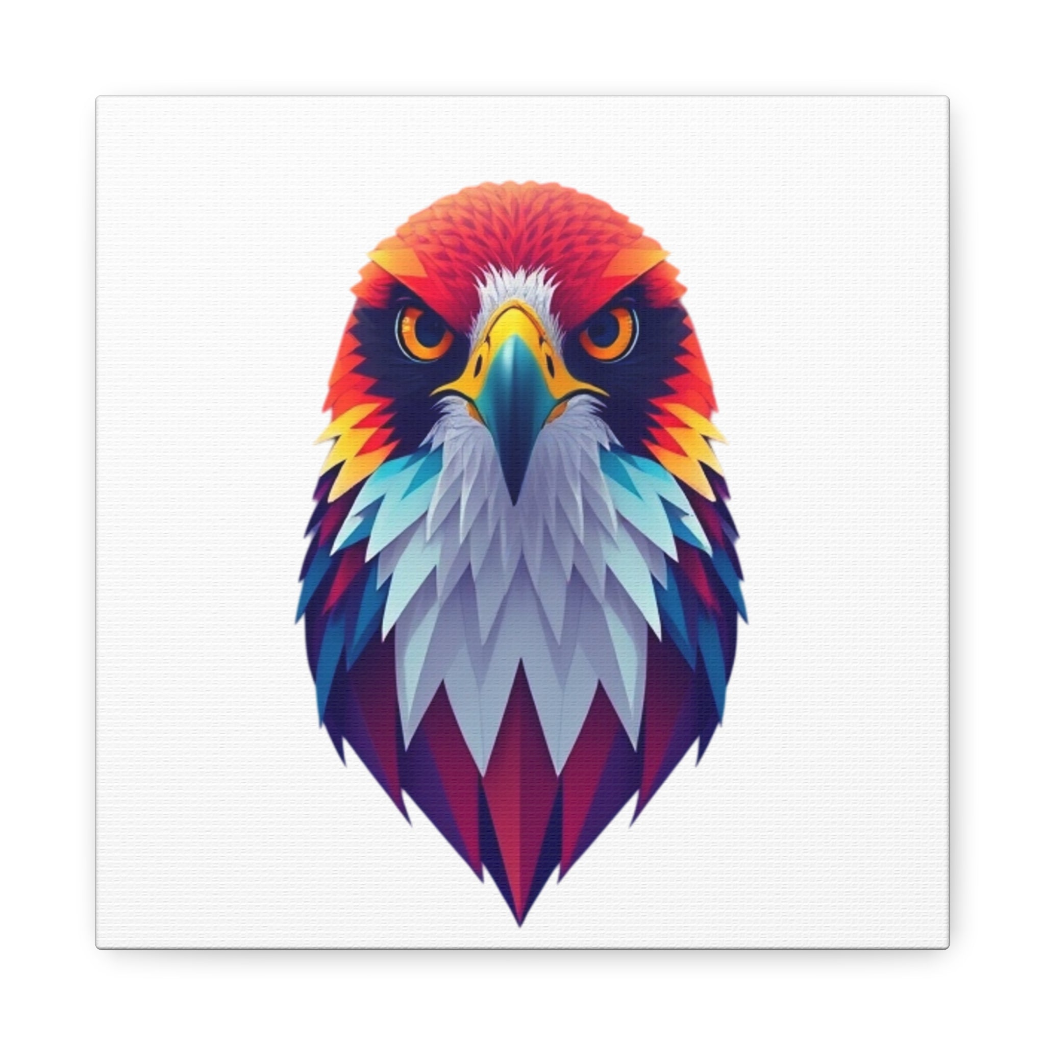 Vibrant Falcon Wall Art - Matte Stretched Canvas, Colorful Bird Decor