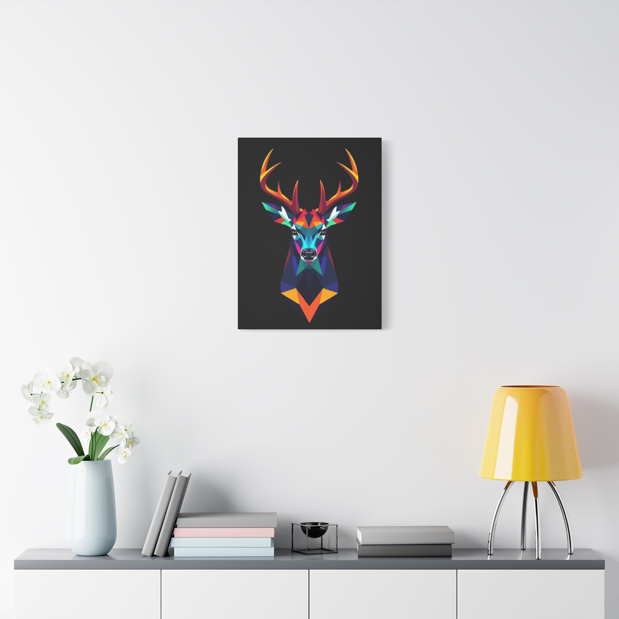 Colorful Geometric Deer Canvas Art - Vibrant Wall Decor for Nature Lovers