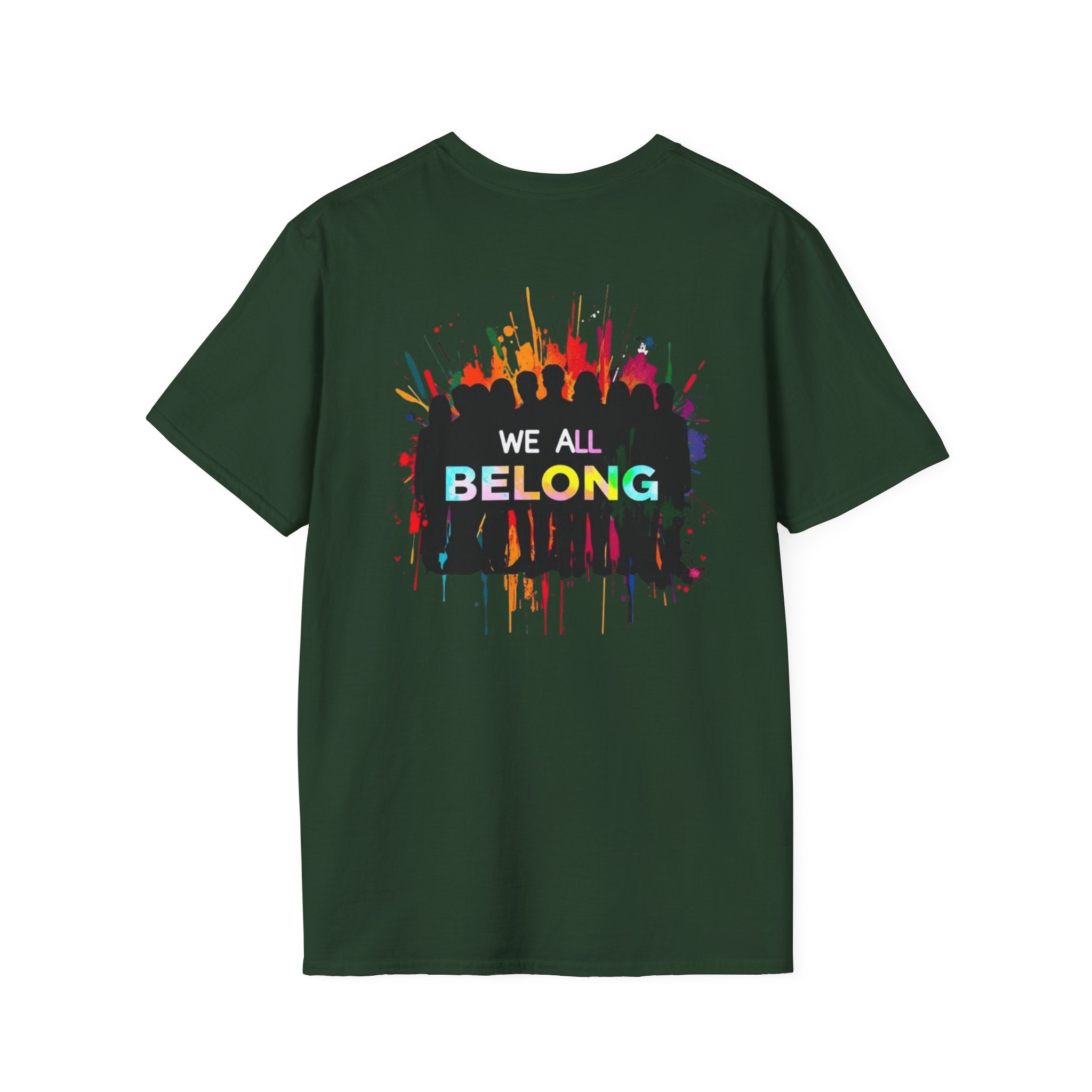 Unisex Softstyle T-Shirt: "Conversion Therapy is Torture" & "We All Belong" - LGBTQ+ Empowerment Tee