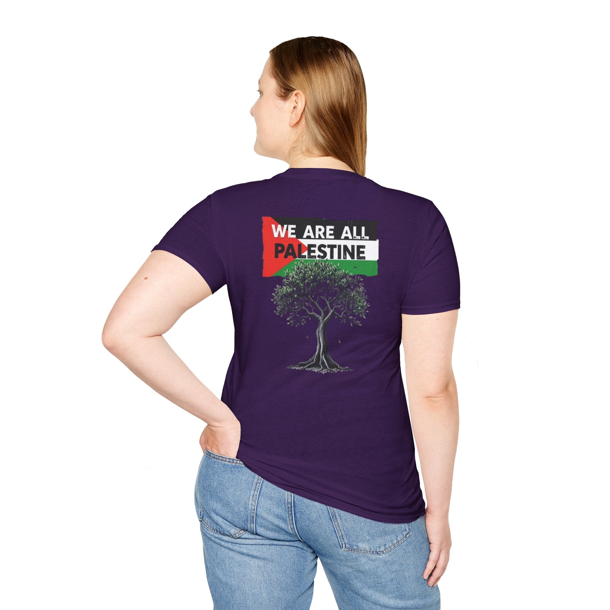 Unisex Softstyle T-Shirt: Stand with Gaza & We Are All Palestine Graphic Tee